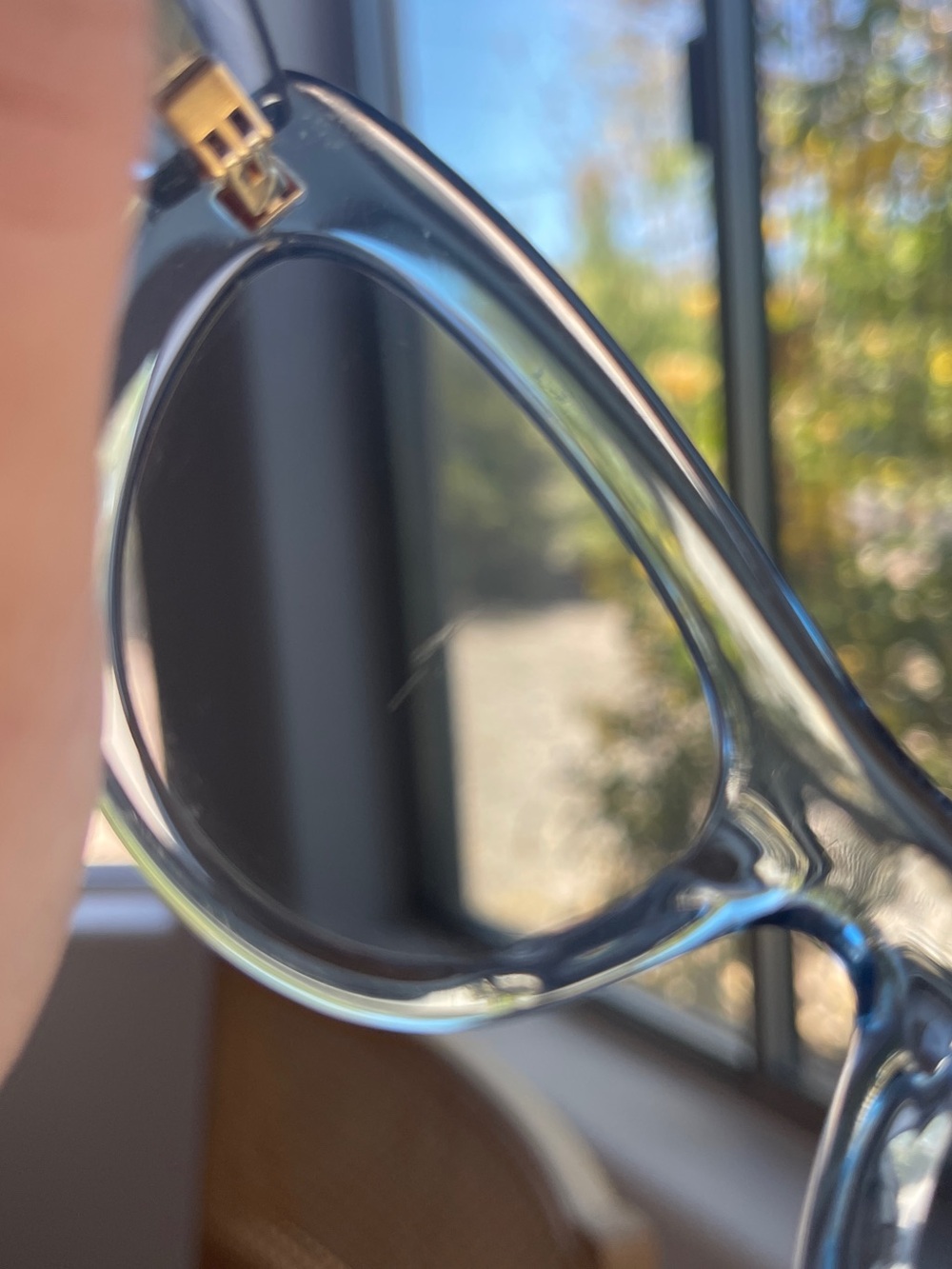 Bottega Veneta Translucent Light Blue Cat Eye Sunglasses with Gold Temples - Picture 5 of 5